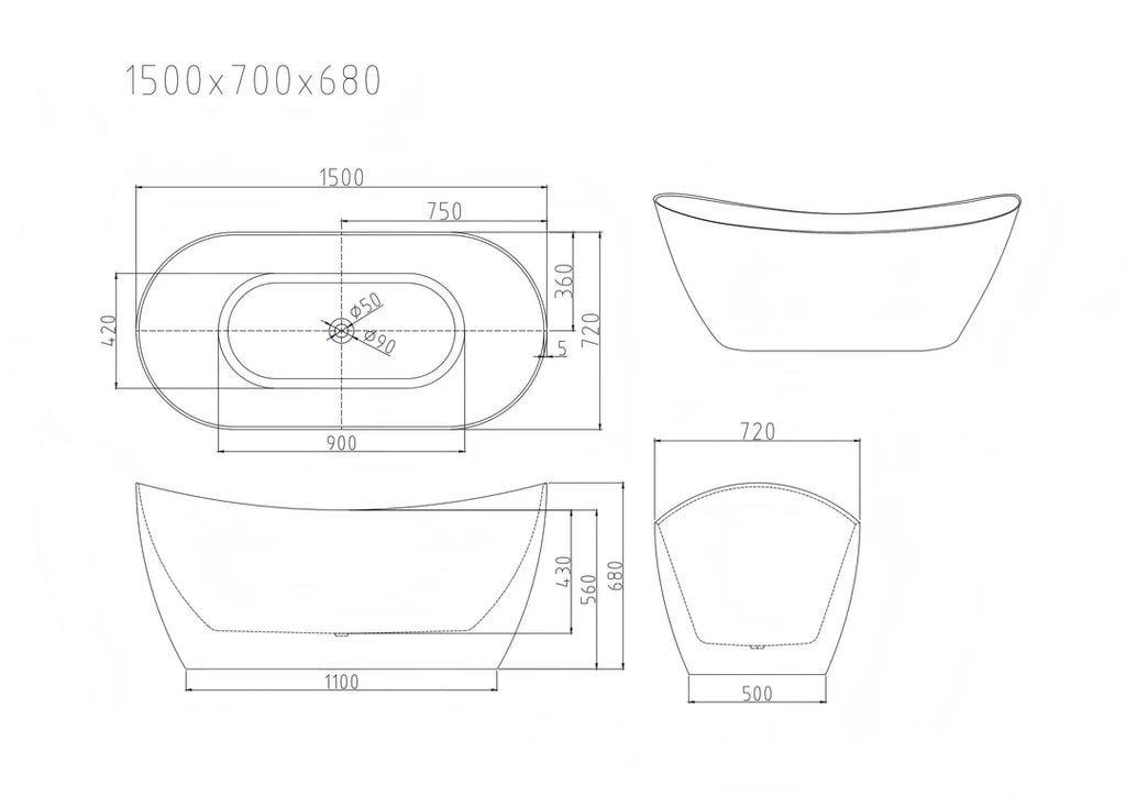 Disney Ultra-Thin Freestanding Bathtub