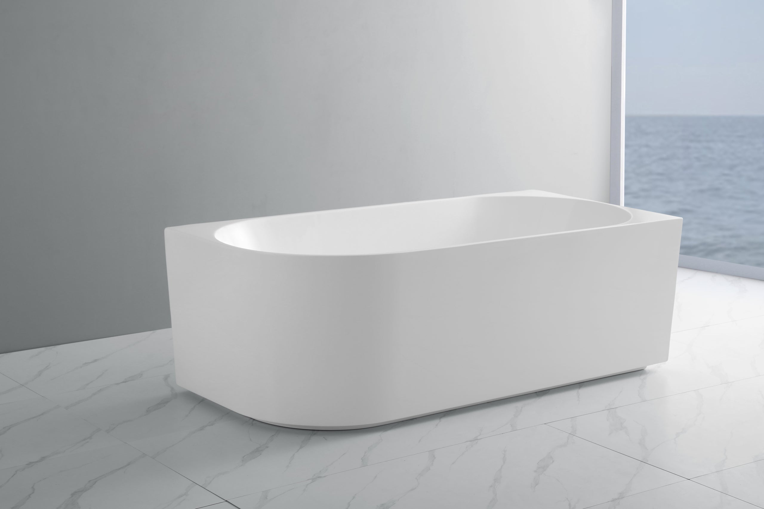 Elivia Corner Back-To-Wall Non-Overflow Bathtub