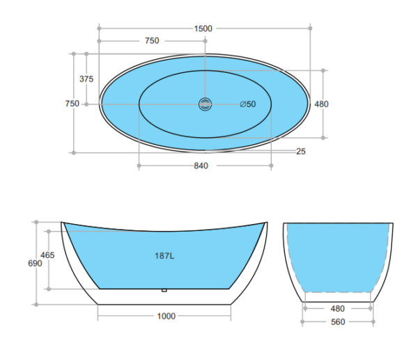 Evie Matte White Free-Standing Bathtub