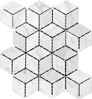 Diamond Cube Marble Mosaics