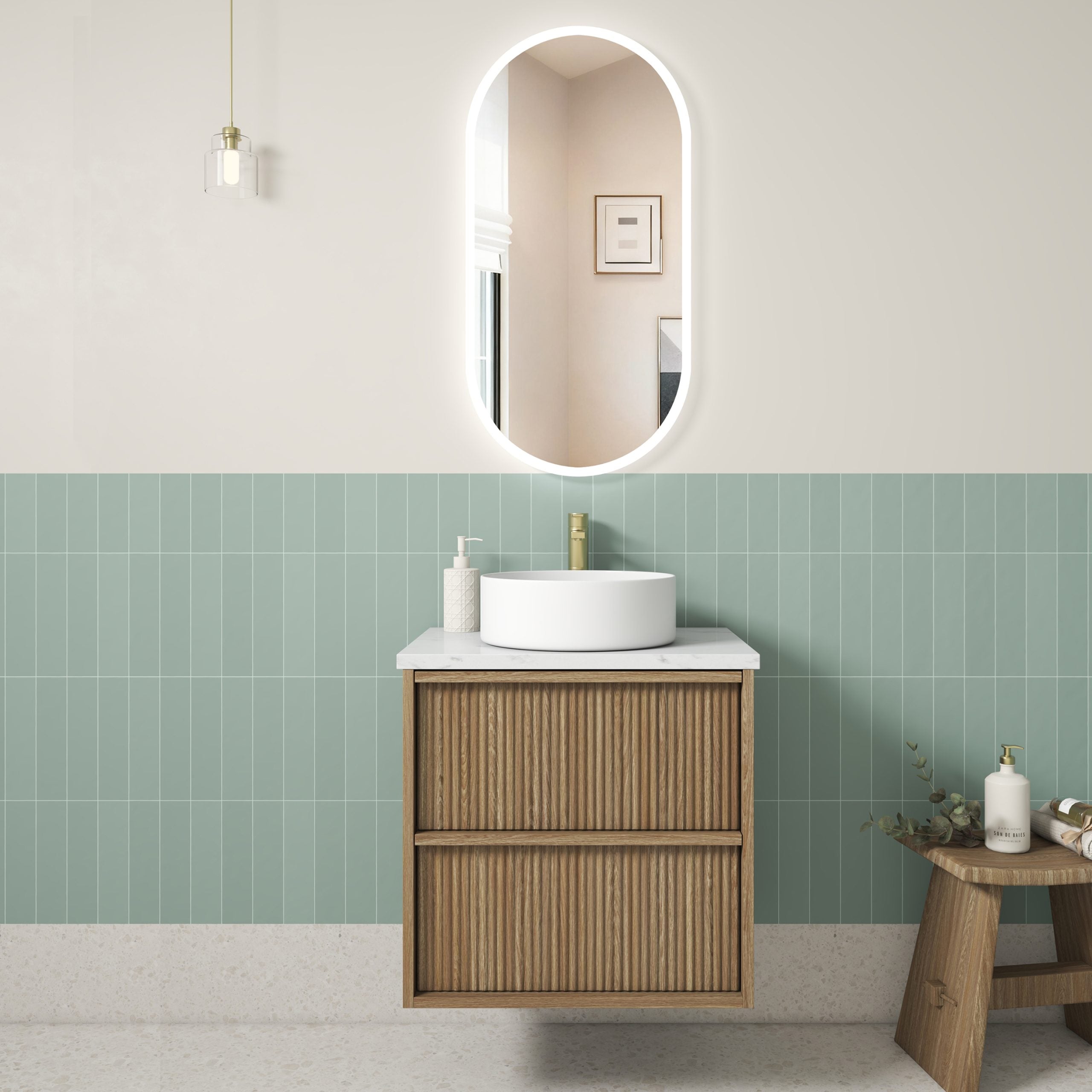 Venetta Harvest Oak Framed Wall Hung Vanity