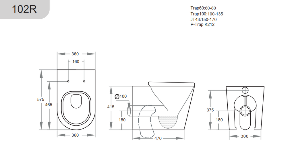 Avis Rimless Wall Faced Floor Pan