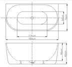 Elivia Gloss White Back-To-Wall Bathtub