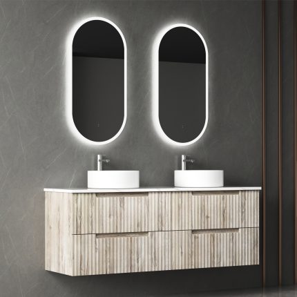 Tuscana Oak Fluted Wall-Hung Vanity