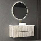Tuscana Oak Fluted Wall-Hung Vanity