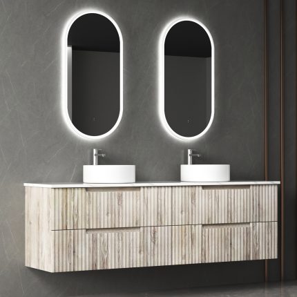 Tuscana Oak Fluted Wall-Hung Vanity