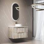 Tuscana Oak Fluted Wall-Hung Vanity